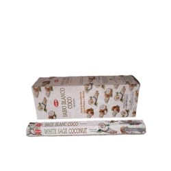   FÜSTÖLŐ HATSZÖG WHITE SAGE COCONUT HEM 20DB PÁLCIKA/DOBOZ