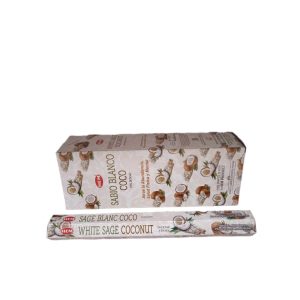FÜSTÖLŐ HATSZÖG WHITE SAGE COCONUT HEM 20DB PÁLCIKA/DOBOZ