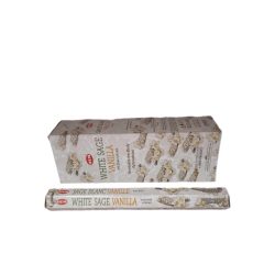   FÜSTÖLŐ HATSZÖG WHITE SAGE VANILLA (FEHÉR ZSÁLYA, VANÍLIA)  HEM  20DB PÁLCIKA/DOBOZ  