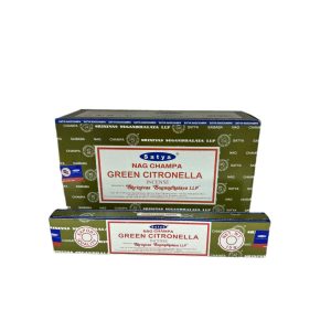 FÜSTÖLŐ LAPOS CITRONELLA GREEN SATYA NAGCHAMPA (ZÖLD CITRONELLA) 10DB PÁLCIKA/DOBOZ