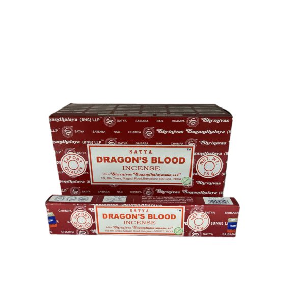 FÜSTÖLŐ LAPOS DRAGON BLOOD SATYA MASALA 10DB PÁLCIKA/DOBOZ