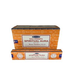   FÜSTÖLŐ LAPOS SPIRITUAL AURA SATYA NAGCHAMPA  (SPIRITUÁLIS AURA) 10DB PÁLCIKA/DOBOZ