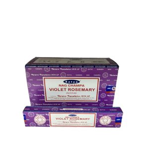 FÜSTÖLŐ LAPOS VIOLET ROSEMARY SATYA NAGCHAMPA (LILA ROZMARING) 10DB PÁLCIKA/DOBOZ