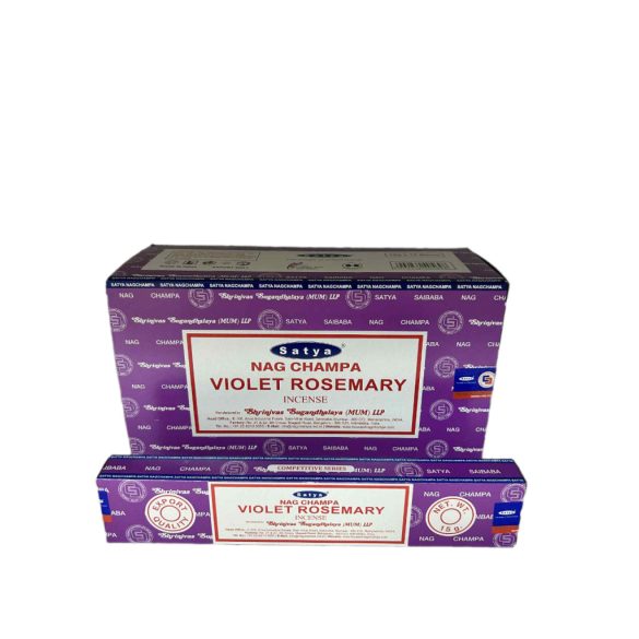 FÜSTÖLŐ LAPOS VIOLET ROSEMARY SATYA NAGCHAMPA (LILA ROZMARING) 10DB PÁLCIKA/DOBOZ
