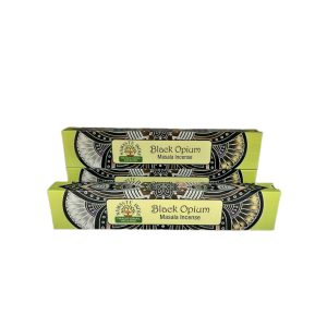 FÜSTÖLŐ LAPOS OPIUM BLACK  NAMASTE INDIA  (FEKETE ÓPIUM) 15G/DOBOZ 