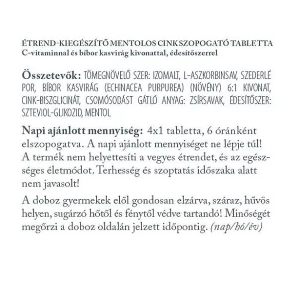 CINK IMMUNO SZOPOGATÓ TABLETTA 30DB (VITAKING)