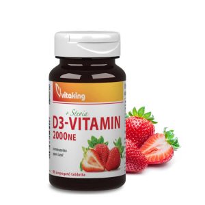 D-VITAMIN EPER ÍZŰ SZOPOGATÓ TABLETTA  2000NE 90 DB  (VITAKING) (D3-VITAMIN)