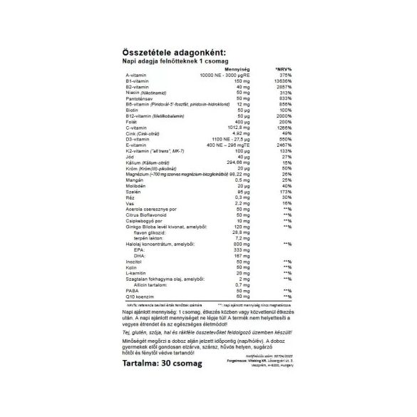 365 SZENIOR MULTIVITAMIN CSOMAG 30 DB (VITAKING)