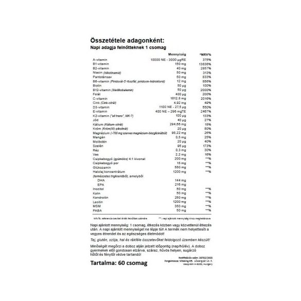 365 SPORT MULTIVITAMIN CSOMAG  60 DB  (VITAKING)