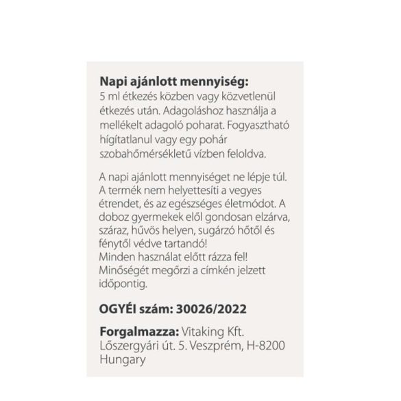 VITAFER JUNIOR LIPOSZÓMÁS VASKÉSZÍTMÉNY 120 ML (VITAKING)