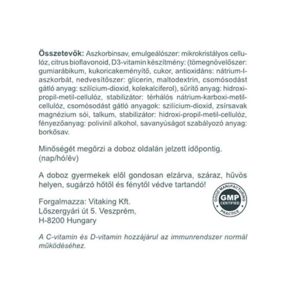 C-1000+D-4000 KOMPLEX 200 DB TABLETTA  (VITAKING)