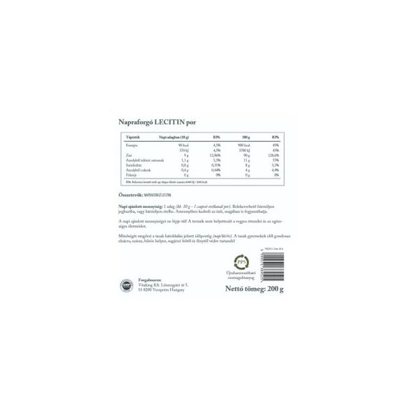 NAPRAFORGÓ LECITIN POR 200GR (VITAKING)