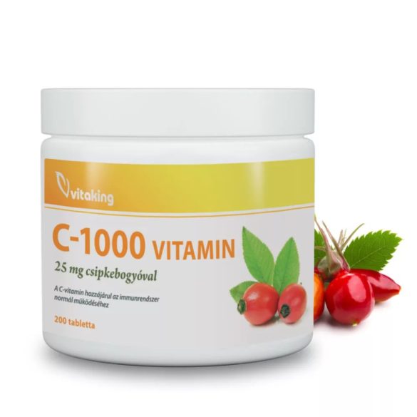 C-VITAMIN 1000MG + 25MG CSIIPKEBOGYÓ TABLETTA 200DB